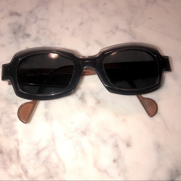 Rare Anne Et Valentin So Sweet 1203 Sunglasses Brown Black & Opaque Grey Vintage - Picture 2 of 11